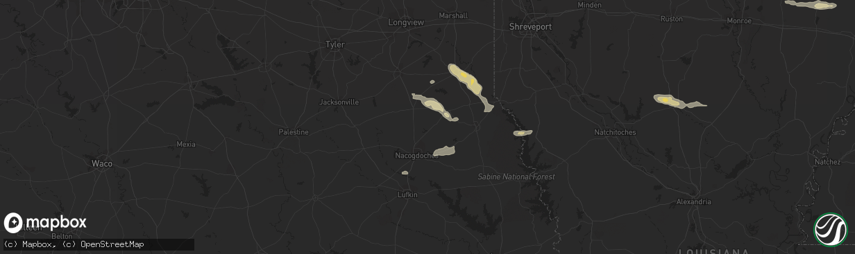 Hail map in Carthage, TX on November 26, 2012