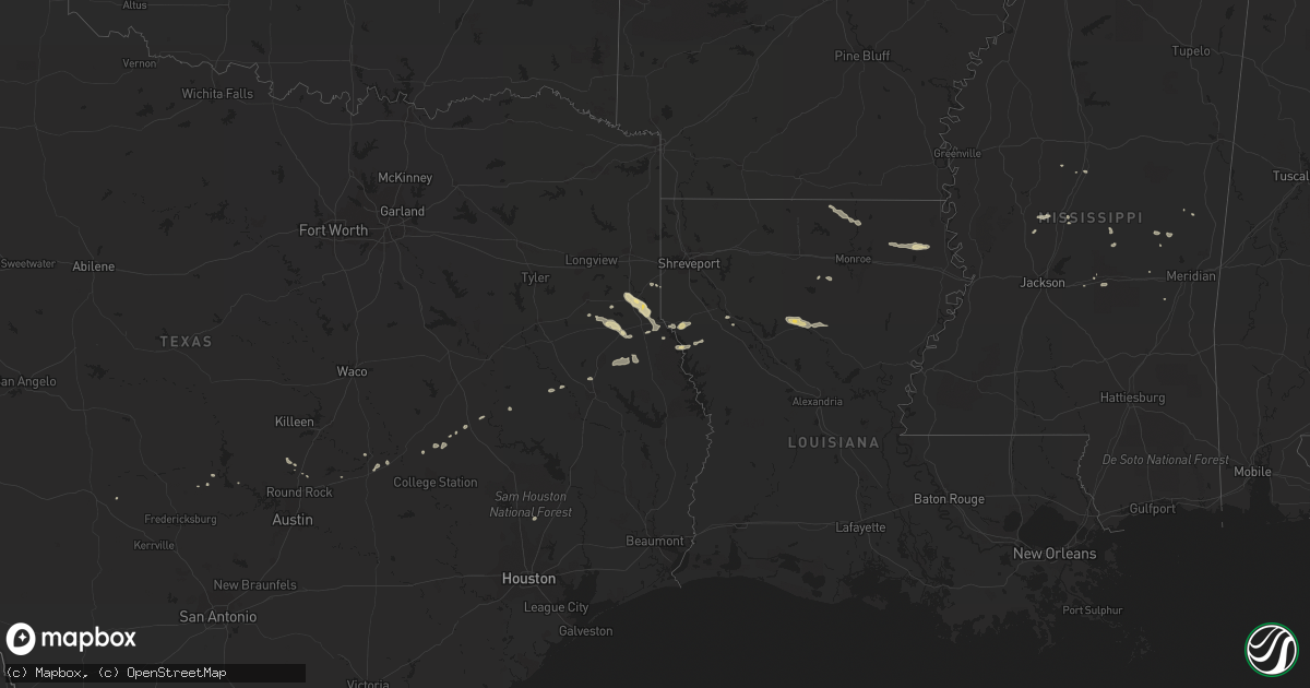 Hail map in Mississippi on November 26, 2012