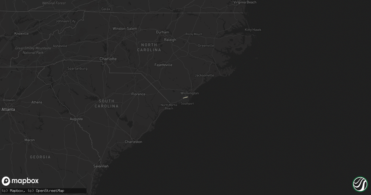 Hail map in North Carolina on November 26, 2018