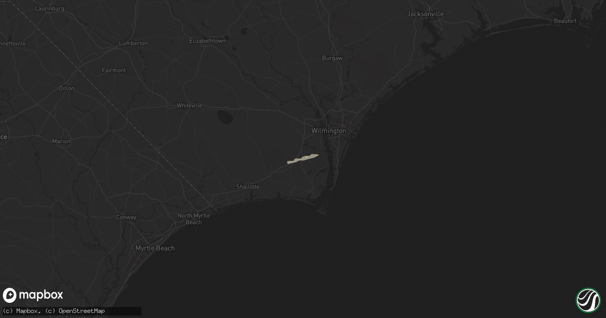 Hail map in Winnabow, NC on November 26, 2018