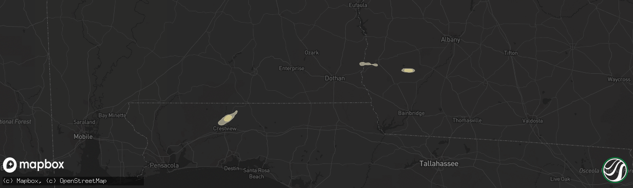 Hail map in Grand Chenier, LA on November 26, 2020