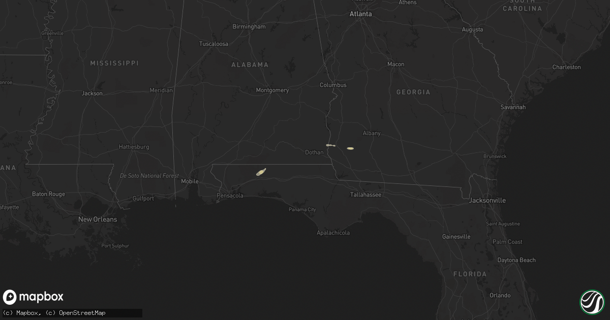 Hail map in Louisiana on November 26, 2020