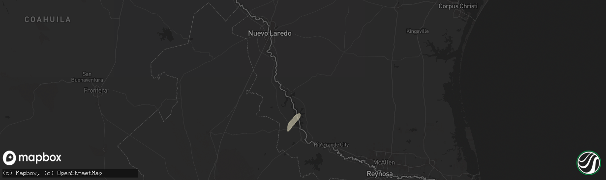 Hail map in Zapata, TX on November 26, 2025