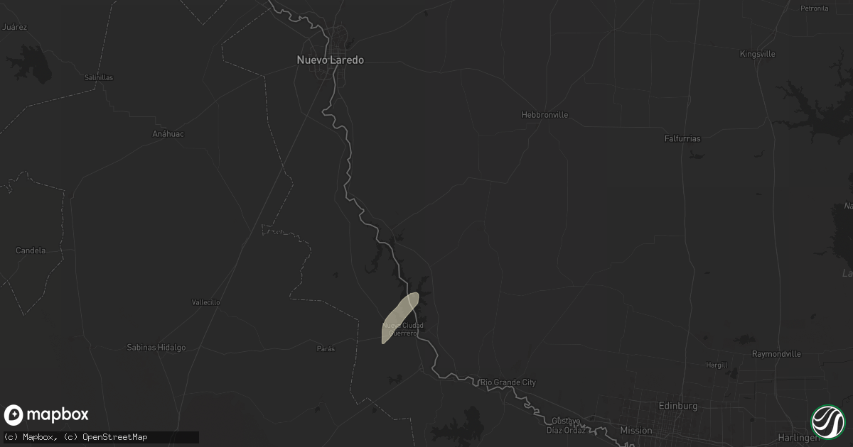 Hail map in Zapata, TX on November 26, 2025