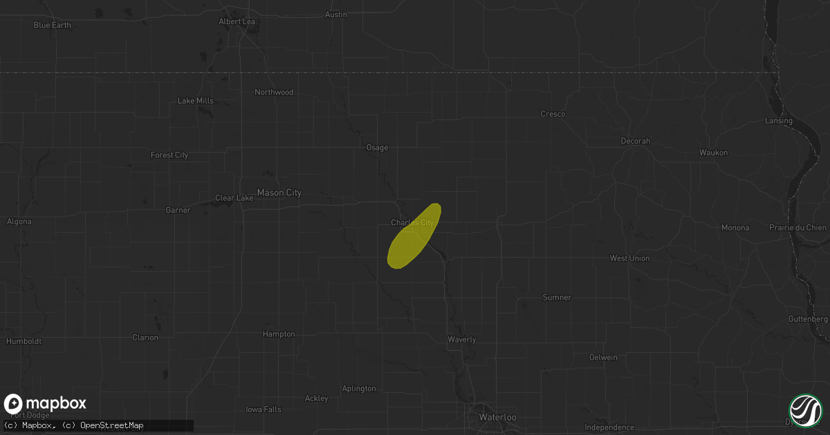 Hail map in Charles City, IA on November 28, 2016
