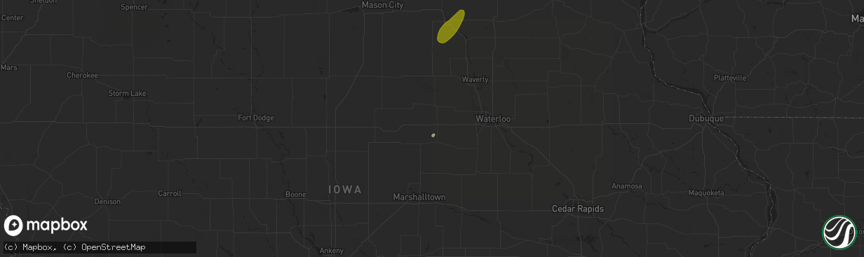 Hail map in Holland, IA on November 28, 2016