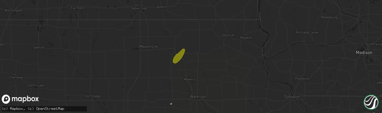 Hail map in Ionia, IA on November 28, 2016