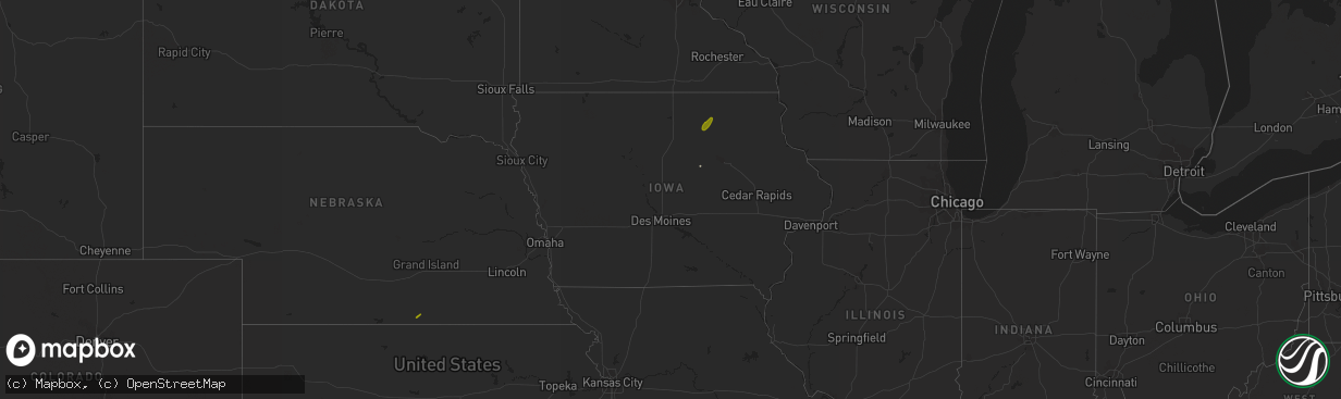 Hail map in Iowa on November 28, 2016