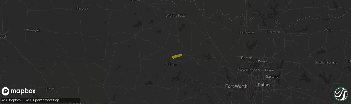 Hail map in Loving, TX on November 28, 2016