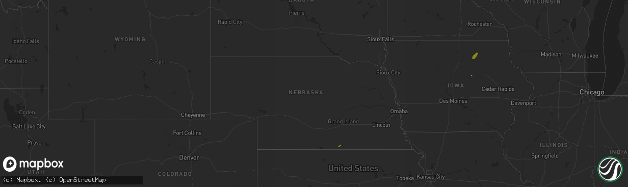 Hail map in Nebraska on November 28, 2016