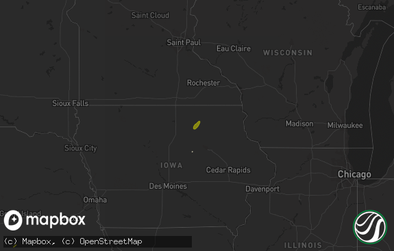 Hail map preview on 11-28-2016