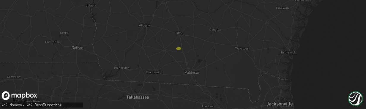 Hail map in Adel, GA on November 28, 2024