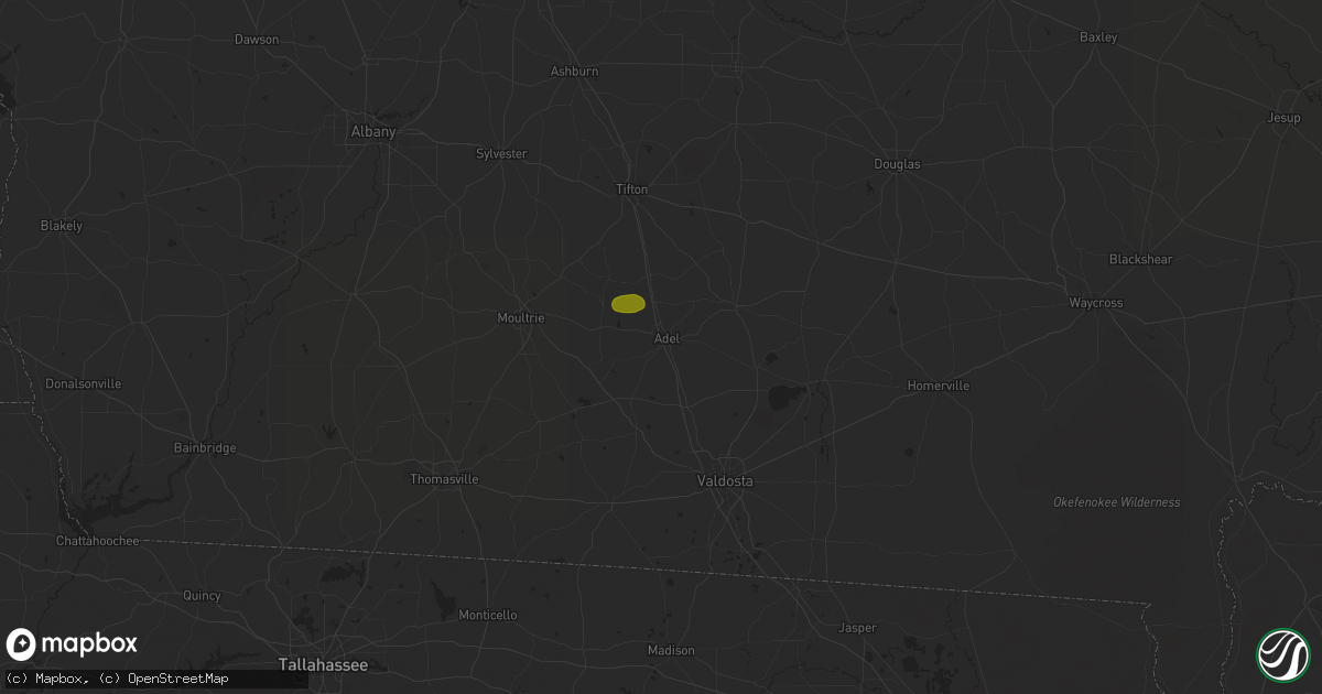 Hail map in Adel, GA on November 28, 2024