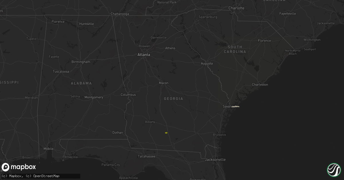 Hail map in Georgia on November 28, 2024