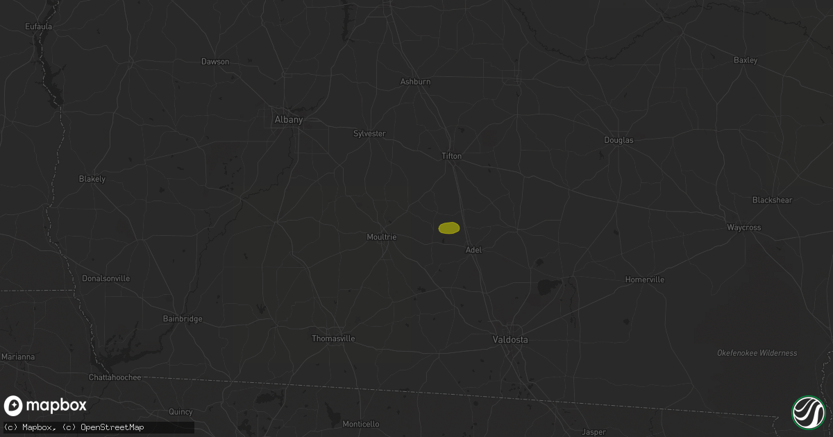 Hail map in Norman Park, GA on November 28, 2024