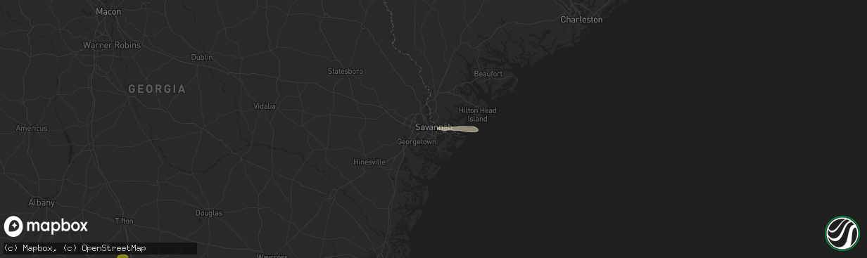 Hail map in Savannah, GA on November 28, 2024