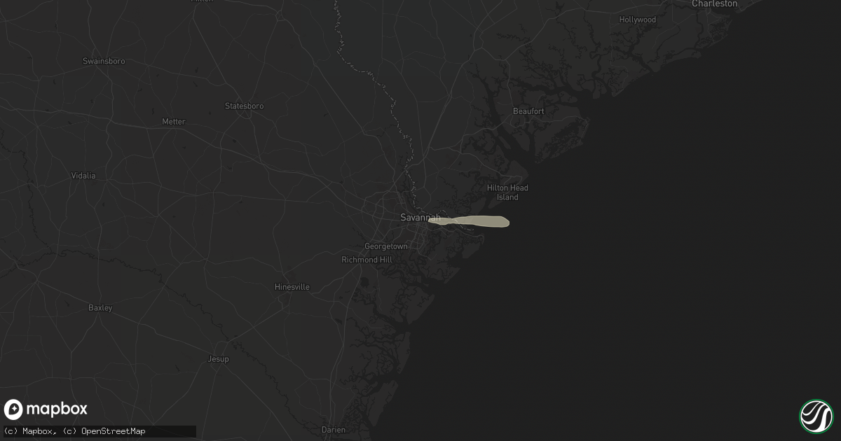 Hail map in Savannah, GA on November 28, 2024