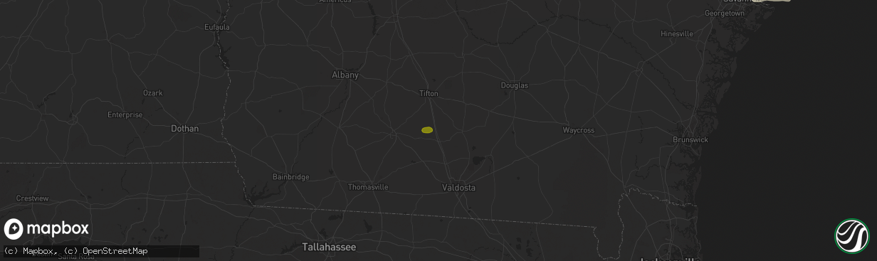 Hail map in Sparks, GA on November 28, 2024