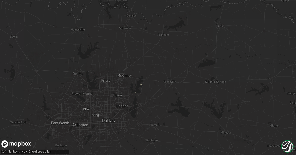 Hail map in Farmersville, TX on November 28, 2025