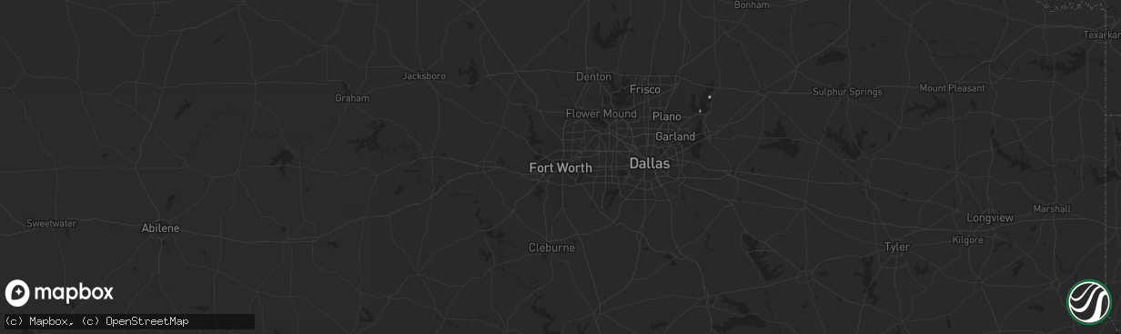 Hail map in Fort Worth, TX on November 28, 2025