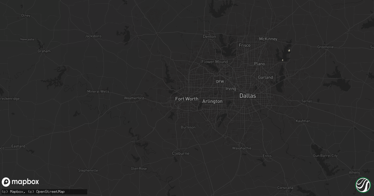 Hail map in Fort Worth, TX on November 28, 2025
