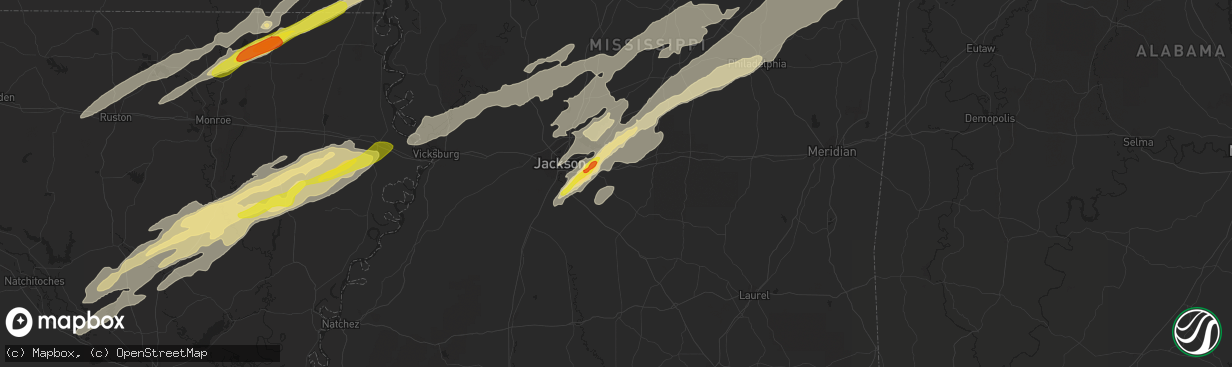 Hail map in Brandon, MS on November 29, 2016