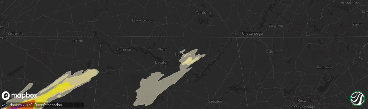 Hail map in Huntsville, AL on November 29, 2016