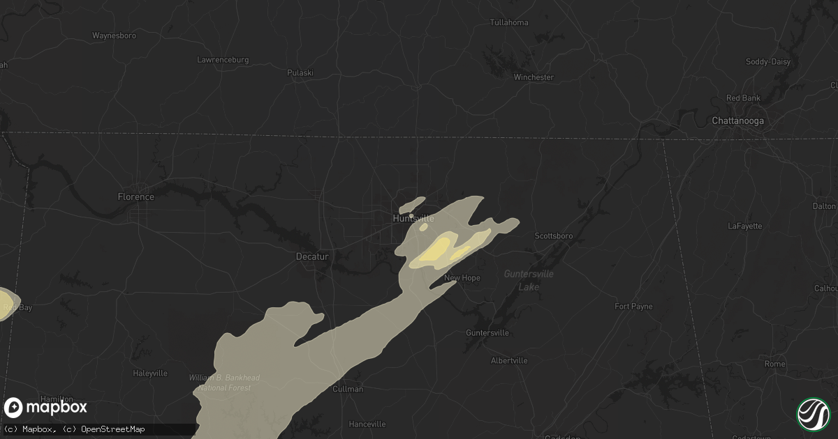 Hail map in Huntsville, AL on November 29, 2016