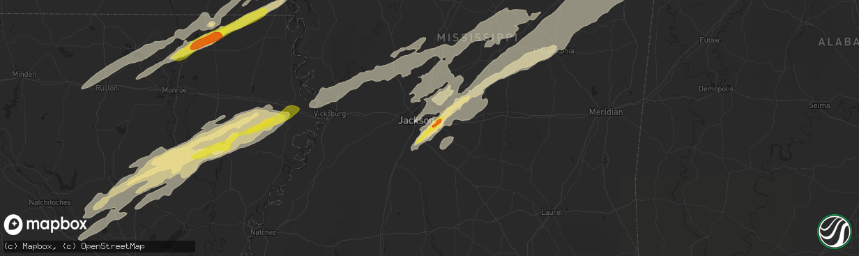 Hail map in Pearl, MS on November 29, 2016