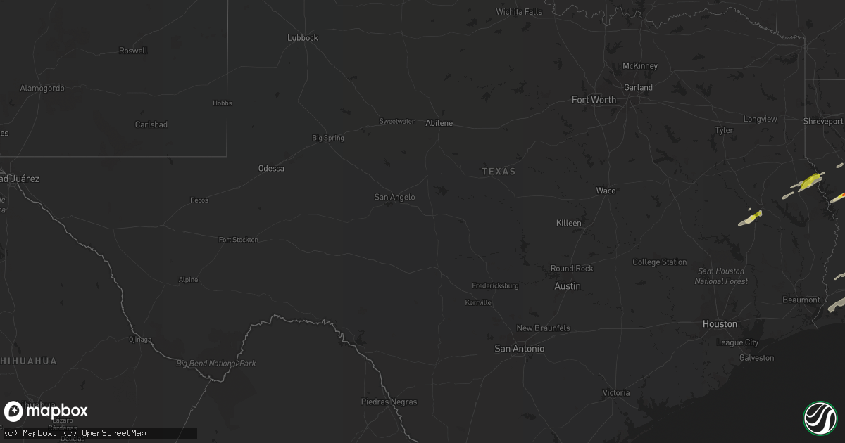 Hail map in Texas on November 29, 2016
