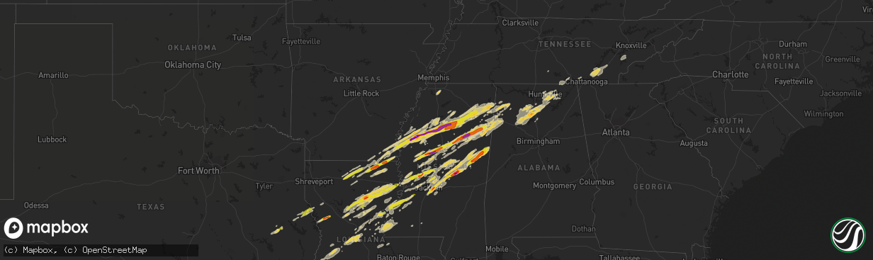 Hail map on November 29, 2016