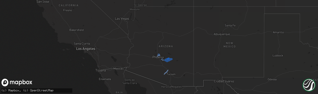 Hail map in Arizona on November 29, 2019