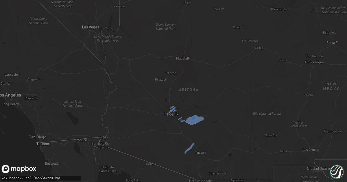Hail map in Arizona on November 29, 2019