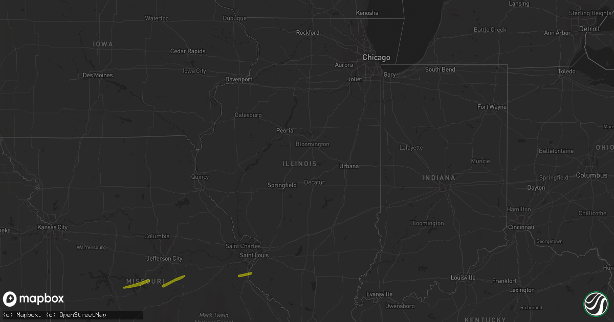 Hail map in Illinois on November 29, 2019
