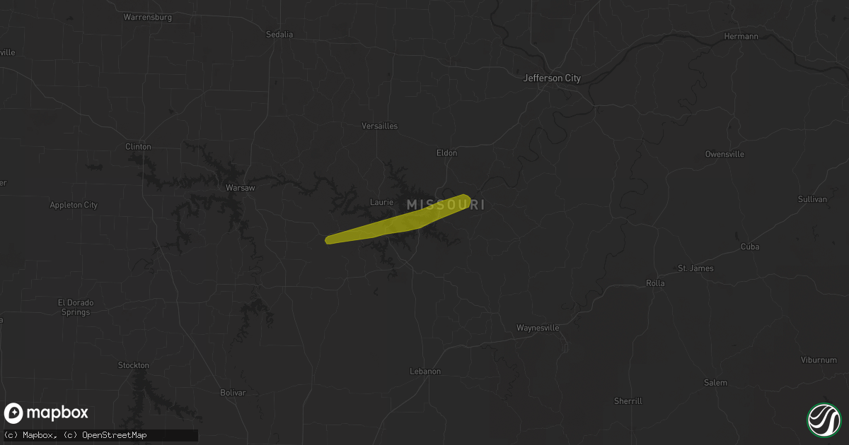Hail map in Osage Beach, MO on November 29, 2019