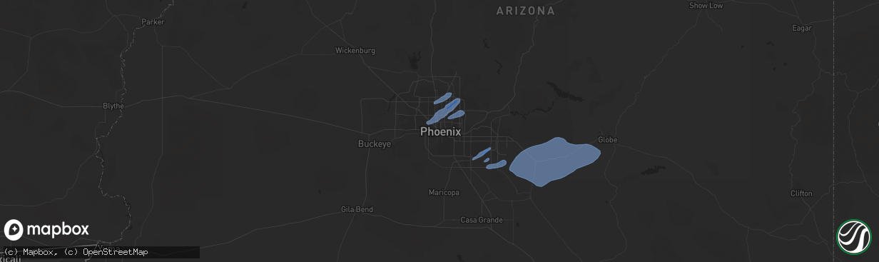 Hail map in Phoenix, AZ on November 29, 2019