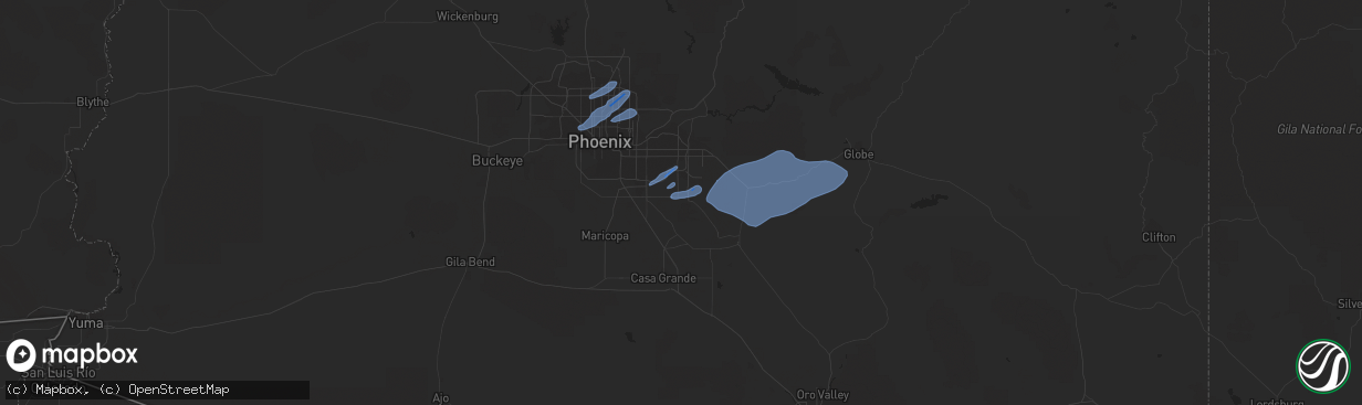 Hail map in Queen Creek, AZ on November 29, 2019