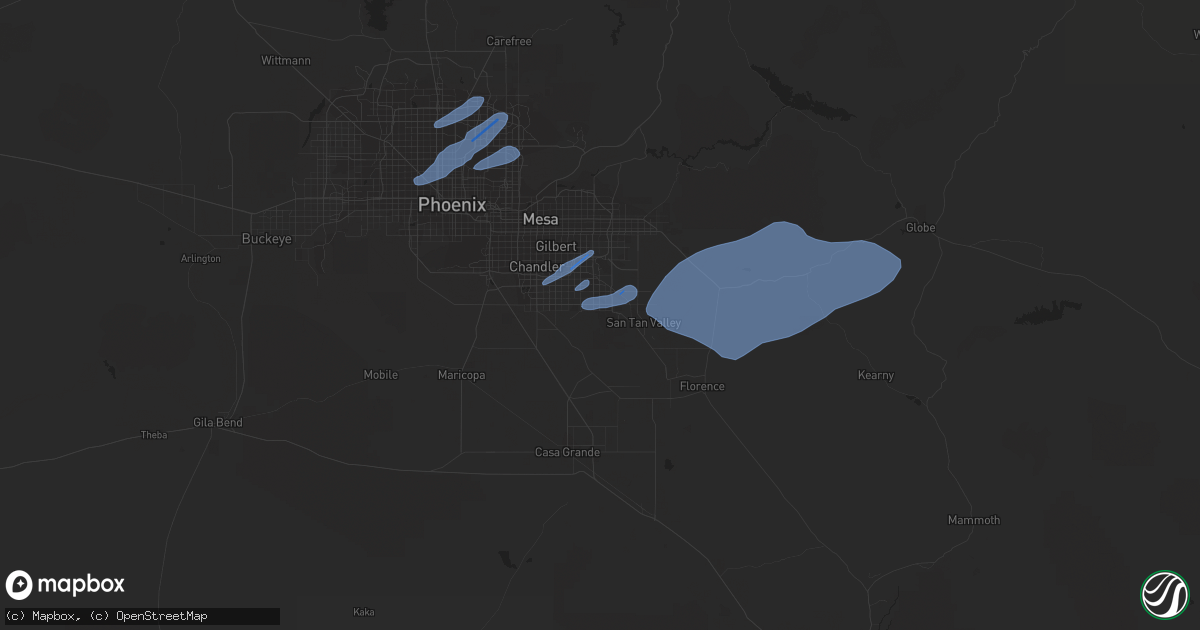 Hail map in Queen Creek, AZ on November 29, 2019