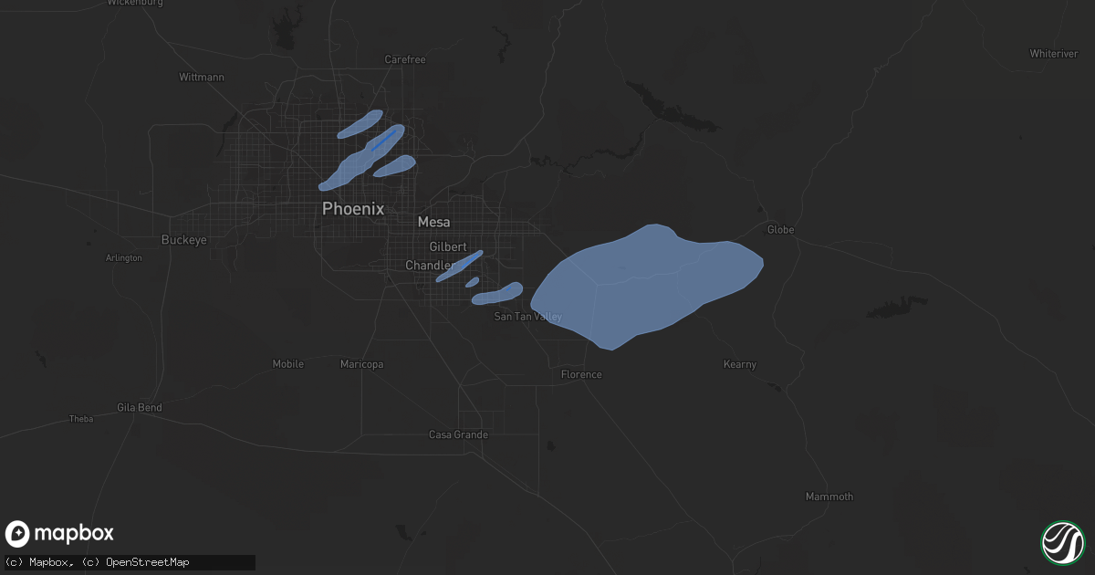 Hail map in San Tan Valley, AZ on November 29, 2019