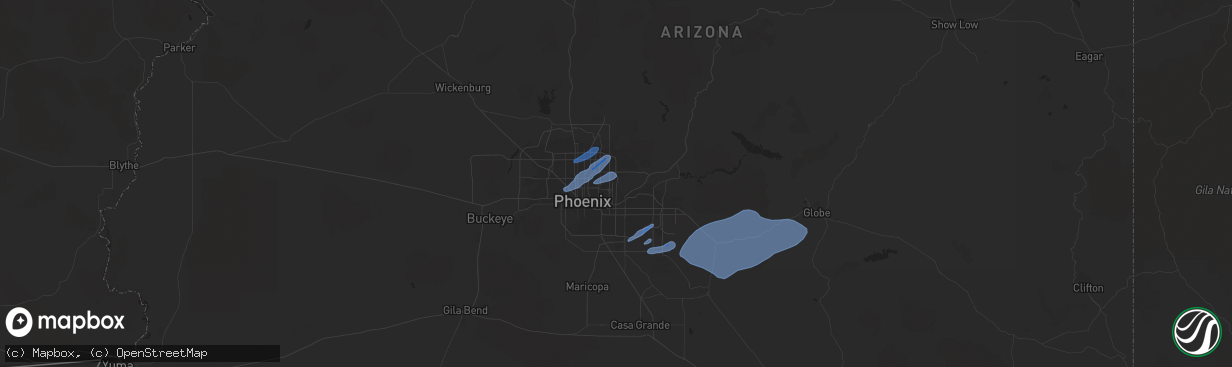 Hail map in Scottsdale, AZ on November 29, 2019