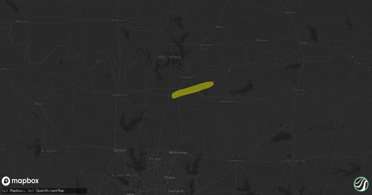 Hail map in Sherman, TX on November 29, 2019