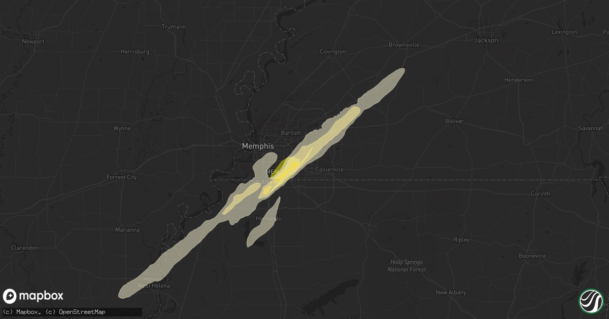 Hail map in Germantown, TN on November 29, 2022