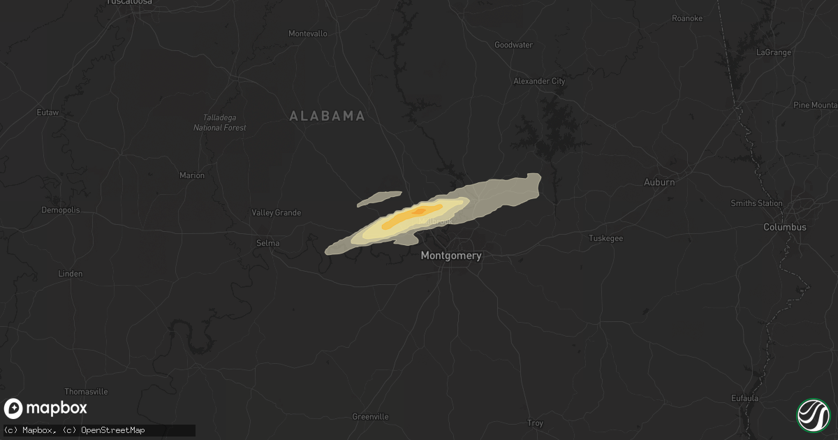 Hail map in Prattville, AL on November 29, 2022