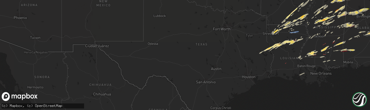 Hail map in Texas on November 29, 2022