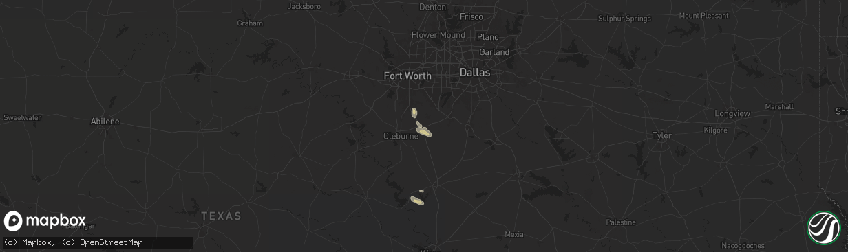 Hail map in Alvarado, TX on November 29, 2025