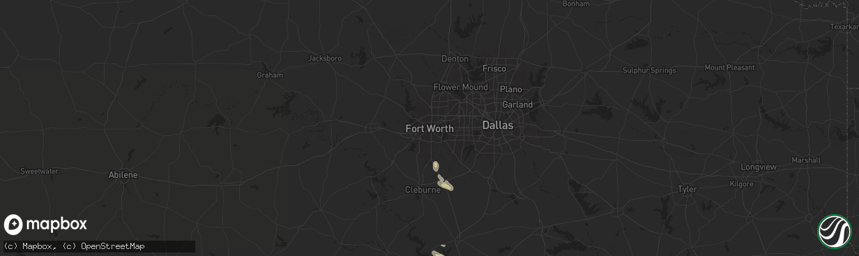 Hail map in Fort Worth, TX on November 29, 2025
