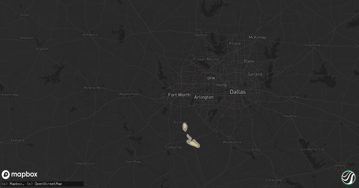 Hail map in Fort Worth, TX on November 29, 2025
