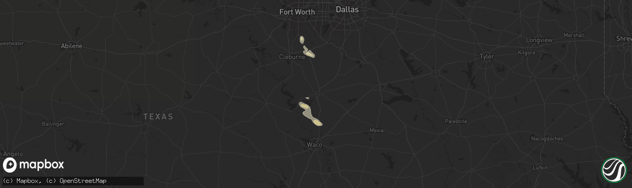 Hail map in Hillsboro, TX on November 29, 2025