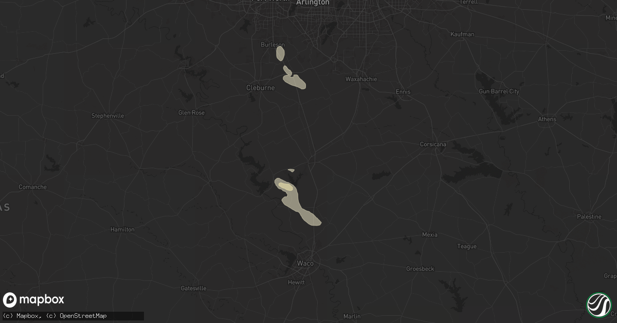 Hail map in Hillsboro, TX on November 29, 2025
