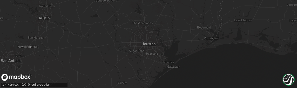 Hail map in Houston, TX on November 29, 2025